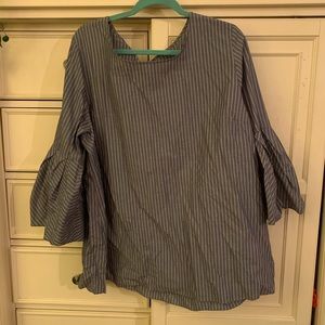 Blue and white pin stripe top